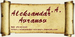 Aleksandar Avramov vizit kartica